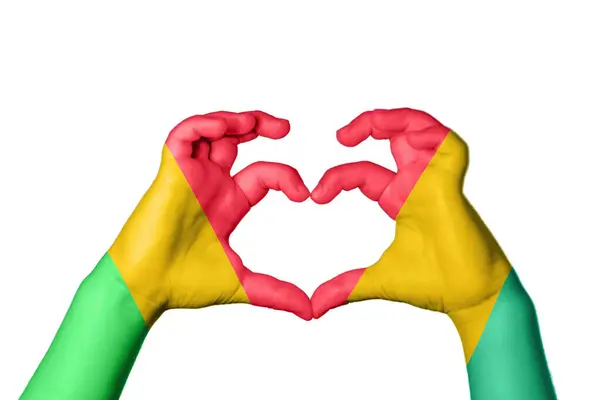 Mali Guinea Bissau Heart Hand Gesture Making Heart Clipping Path — Stock Photo, Image