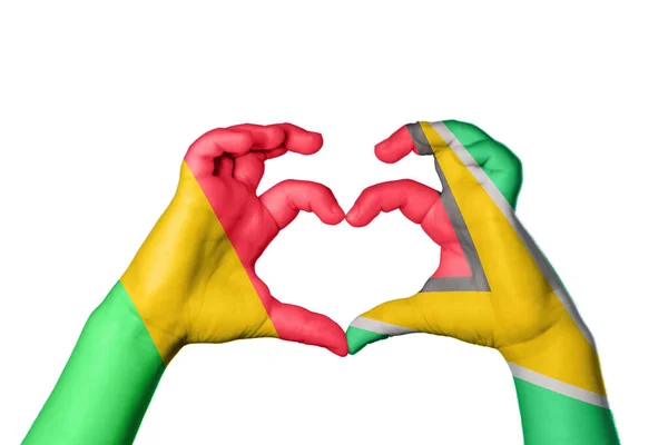 Mali Guyana Heart Ruční Gesto Srdce Střih Stezka — Stock fotografie