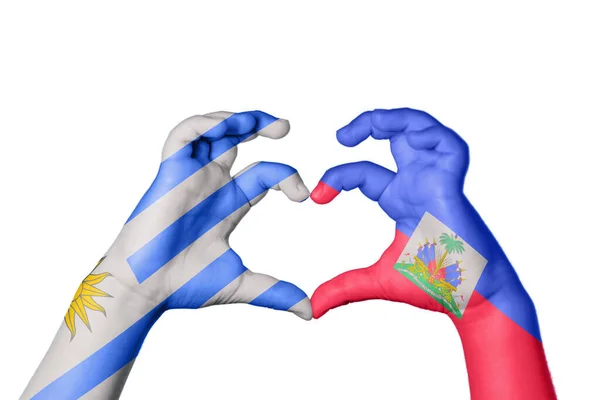 乌拉圭海地心 手的姿势 收割之路 — 图库照片