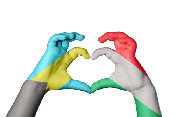 Bahamák Magyarország Szív Kézmozdulatok Készítése Szív Vágóút — Stock Fotó