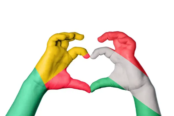 Benin Ungarn Herz Handbewegung Die Herz Macht Clipping Path — Stockfoto