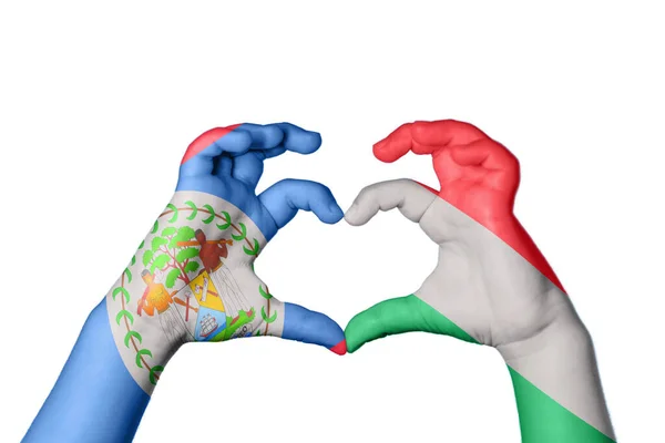 Belize Ungarn Herz Handbewegung Die Herz Macht Clipping Path — Stockfoto