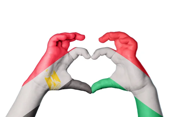 Ägypten Ungarn Herz Handbewegung Die Herz Macht Clipping Path — Stockfoto