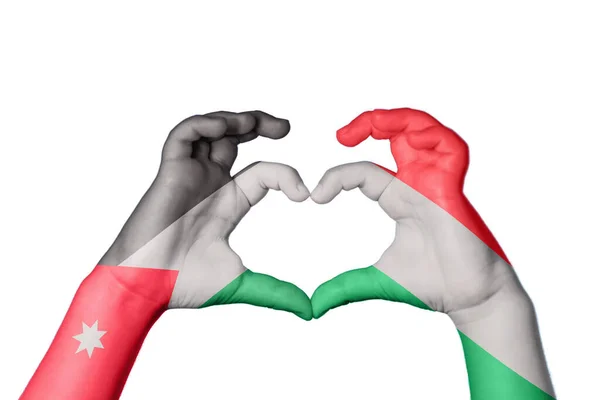 Jordan Hungary Coração Gesto Mão Fazendo Coração Caminho Recorte — Fotografia de Stock
