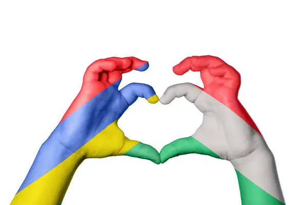 Mauritius Ungarn Herz Handbewegung Die Herz Macht Clipping Path — Stockfoto