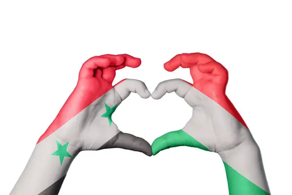 시리아 헝가리 심장을 만드는 제스처 클리핑 — 스톡 사진