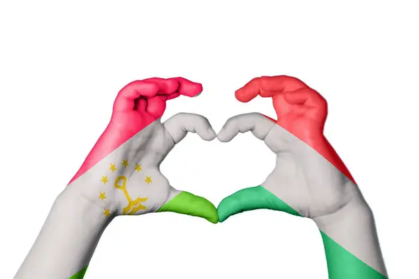 Tadschikistan Ungarn Herz Handbewegung Die Herz Macht Clipping Path — Stockfoto