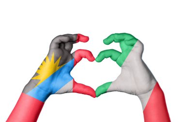 Antigua ve Barbuda İtalya Kalbi, El hareketi kalp yapma, Kırpma Yolu