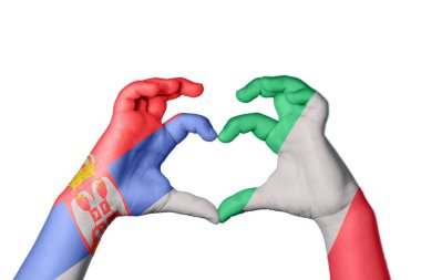 Sırbistan İtalya 'nın Kalbi ve El hareketi kalp yaptı, Kırpma Yolu