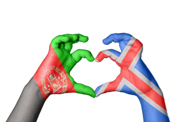 Afghanistan Island Herz Handbewegung Die Herz Macht Clipping Path — Stockfoto