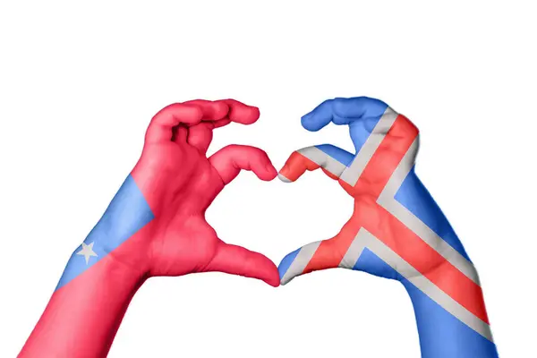 サモアアイスランドハート ハンドジェスチャー作り心臓 クリッピングパス — ストック写真