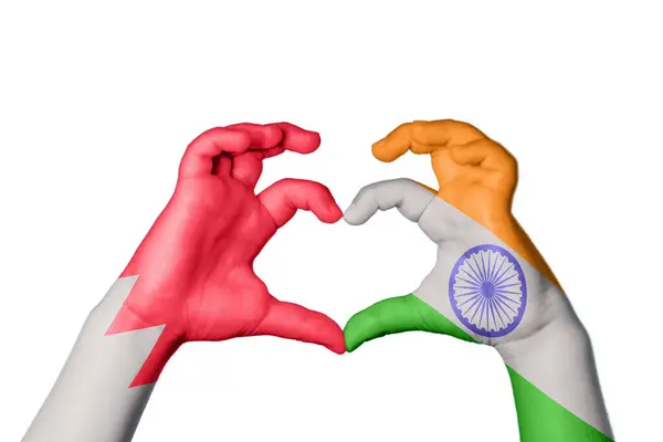 巴林印度心 手手势造心 收割之路 — 图库照片