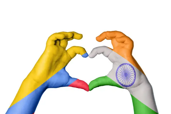 Colombia India Hart Hand Gebaar Maken Hart Knippen Pad — Stockfoto