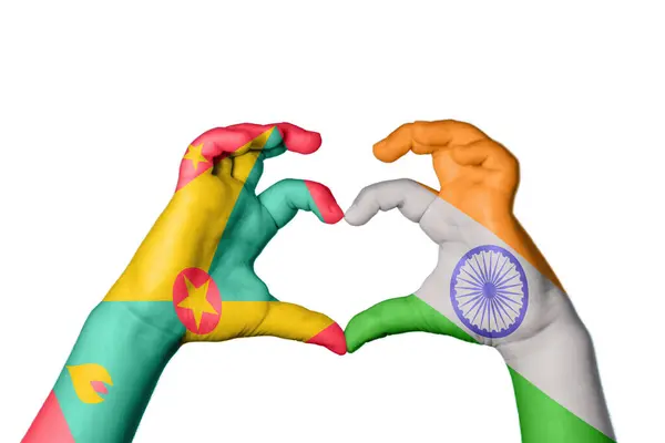 Γρενάδα Ινδία Καρδιά Χέρι Χειρονομία Κάνοντας Καρδιά Ψαλίδισμα Μονοπάτι — Φωτογραφία Αρχείου