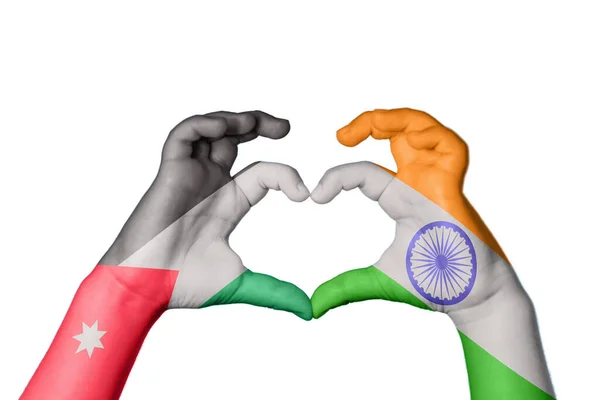 Ιορδανία Ινδία Καρδιά Χειρονομία Χέρι Κάνοντας Καρδιά Ψαλίδισμα Μονοπάτι — Φωτογραφία Αρχείου