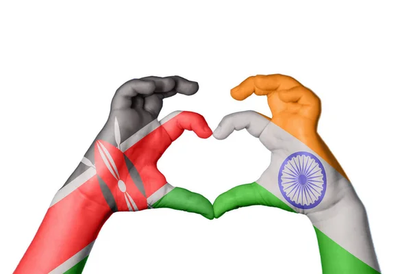 Kenya India Szív Kézmozdulat Készítés Szív Vágás — Stock Fotó