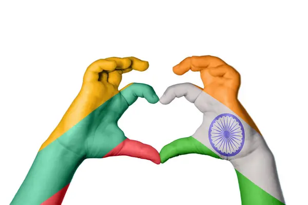Litwa Indie Serce Gest Ręczny Serca Ścieżka Wycinania — Zdjęcie stockowe