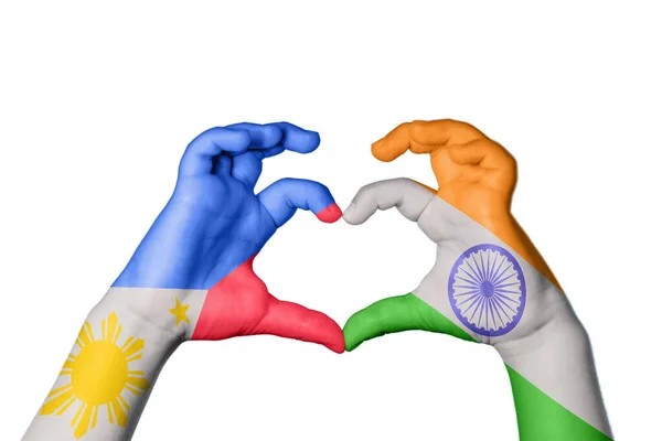 Filipiny Indie Serce Ręka Gestem Podejmowania Serca Ścieżka Clipping — Zdjęcie stockowe