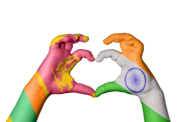 Sri Lanka Indien Hjärta Hand Gest Att Göra Hjärta Klippning — Stockfoto