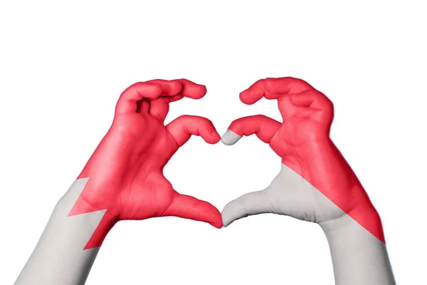 Bahrain Indonesia Heart Hand Gesture Making Heart Clipping Path — Stock Photo, Image