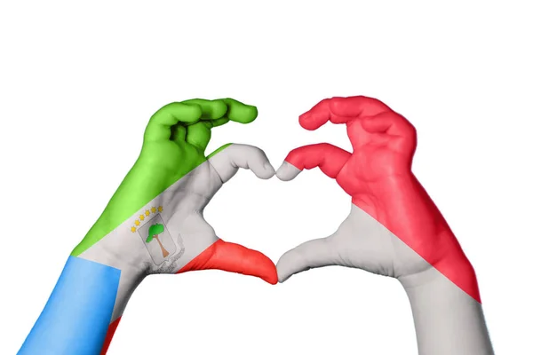 Äquatorialguinea Indonesien Herz Handbewegung Die Herz Macht Clipping Path — Stockfoto