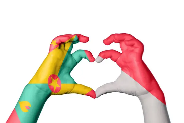 Grenada Indonesia Heart Hand Gesture Making Heart Clipping Path — Stock Photo, Image