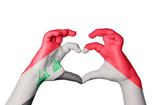 Irak Indonesien Herz Handbewegung Die Herz Macht Clipping Path — Stockfoto