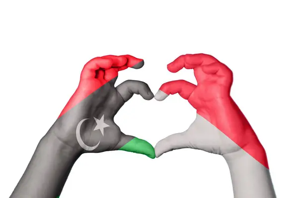 Libya Endonezya Kalbi Hareketi Kalp Yapma Kırpma Yolu — Stok fotoğraf