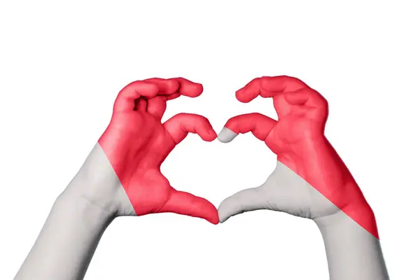 Malta Indonesia Heart Hand Gesture Making Heart Clipping Path — Stock Photo, Image