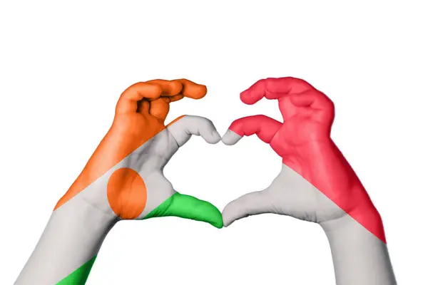 Niger Indonesia Heart Hand Gesture Making Heart Clipping Path — Stock Photo, Image