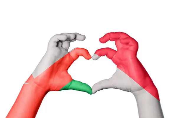 Serce Indonezji Oman Gest Ręczny Serca Ścieżka Przecinania — Zdjęcie stockowe