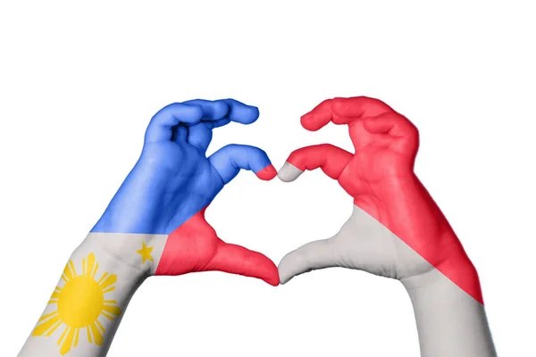 Filipinler Endonezya Kalbi Hareketi Kalp Yapma Kırpma Yolu — Stok fotoğraf