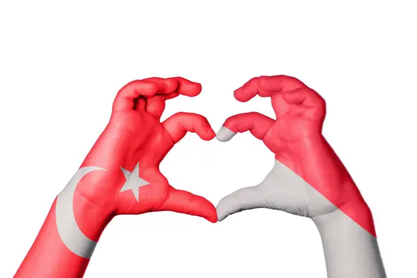 Сердце Турции Жест Сердца Отрезание Пути — стоковое фото