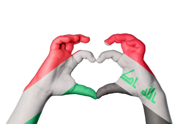 Ungarn Irak Herz Handbewegung Die Herz Macht Clipping Path — Stockfoto