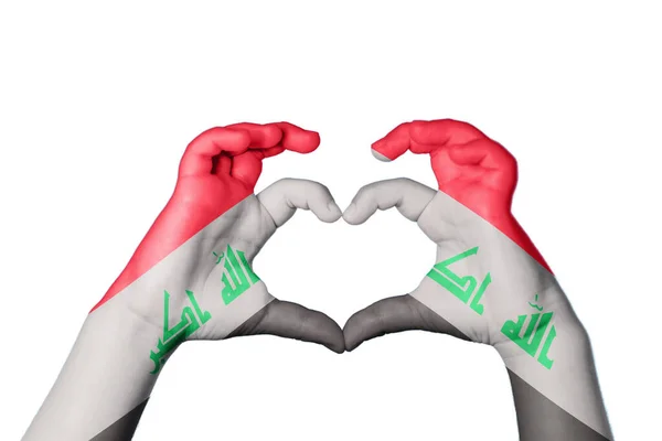 Irak Irak Herz Handbewegung Die Herz Macht Clipping Path — Stockfoto