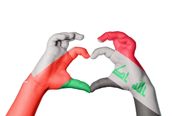 Oman Irak Herz Handbewegung Die Herz Macht Clipping Path — Stockfoto