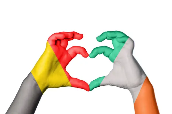 Belgia Irlandia Serce Ręczny Gest Serca Ścieżka Klipu — Zdjęcie stockowe
