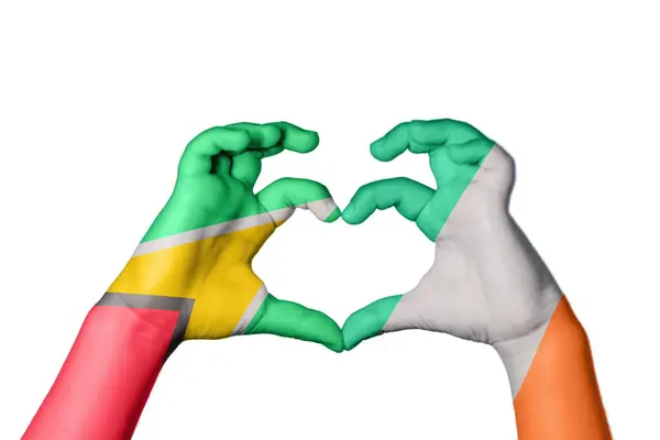 Guyana Irland Herz Handgeste Die Herz Macht Clipping Path — Stockfoto