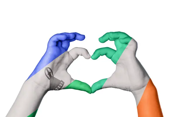 Lesotho Irland Herz Handbewegung Die Herz Macht Clipping Path — Stockfoto