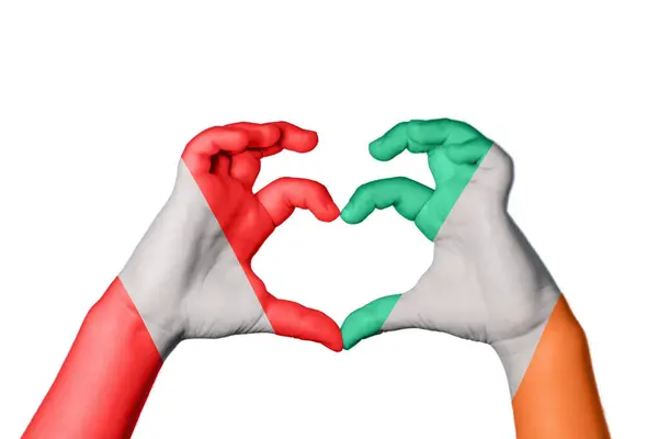Pérou Irlande Coeur Geste Main Faisant Coeur Sentier Coupe — Photo