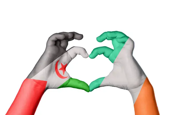 Sahrawi Arabische Demokratische Republik Irland Herz Handgeste Die Herz Macht — Stockfoto