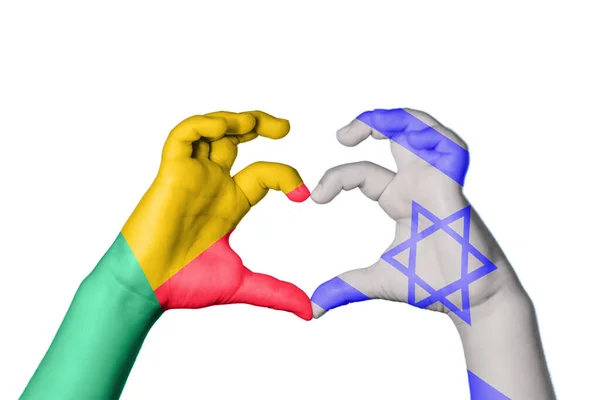 Бенин Израиль Сердце Жест Руки Делает Сердце Клиппинг Путь — стоковое фото