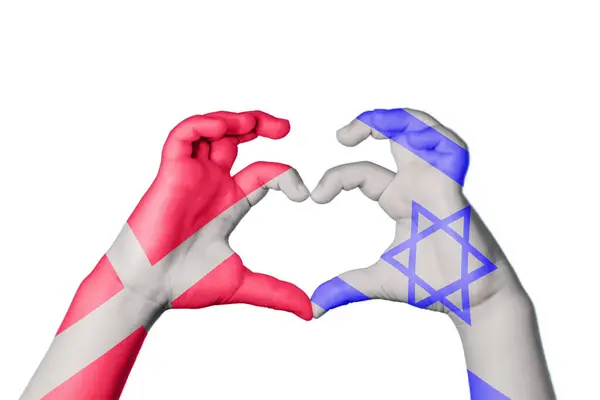 Dania Izrael Serce Ręka Gestu Podejmowania Serca Ścieżka Clipping — Zdjęcie stockowe