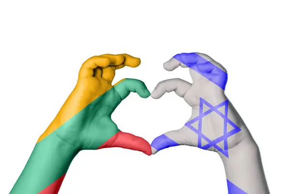 Litvánia Izrael Szív Kézmozdulatok Készítése Szív Vágási Útvonal — Stock Fotó