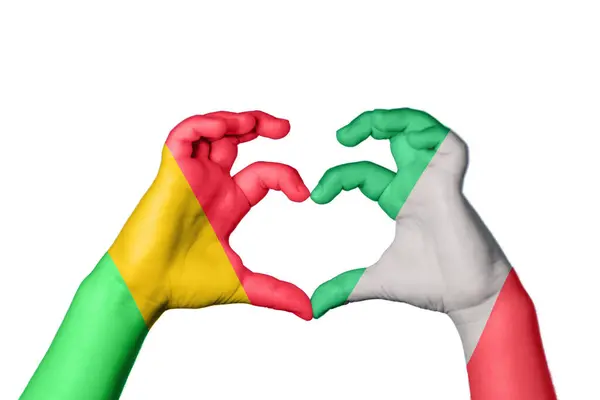 Mali Olaszország Heart Hand Gesture Making Heart Clipping Path — Stock Fotó