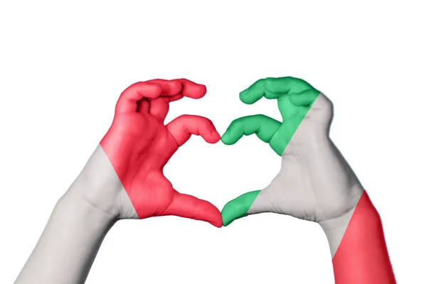 Malta Italy Heart Hand Gesture Making Heart Clipping Path — Stock Photo, Image