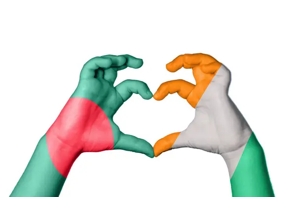Bangladesch Elfenbeinküste Herz Handgeste Macht Herz Clipping Path — Stockfoto