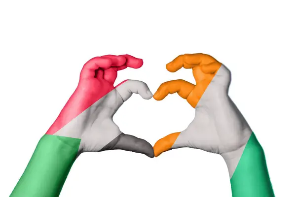 Sudan Elfenbeinküste Herz Handbewegung Die Herz Macht Clipping Path — Stockfoto