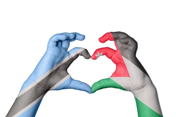 Μποτσουάνα Ιορδανία Καρδιά Χειρονομία Χέρι Κάνοντας Καρδιά Ψαλίδισμα Διαδρομή — Φωτογραφία Αρχείου