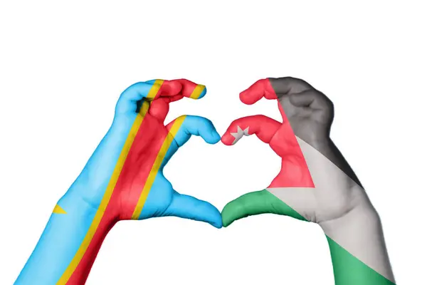 Demokratische Republik Kongo Jordanisches Herz Handbewegung Die Herz Macht Clipping — Stockfoto